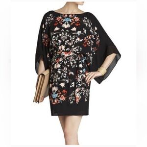 BCBG Max Azria Lois Floral Kimono Sleeve Dress Vintage Large